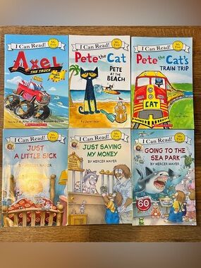 6 Level 1 Readers ! I can read Little Critters Axel Pete The Cat